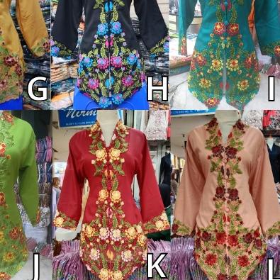 ♤ Kebaya Encim Bordir Atasan Kebaya Modern Navy Dan Hitam ➨