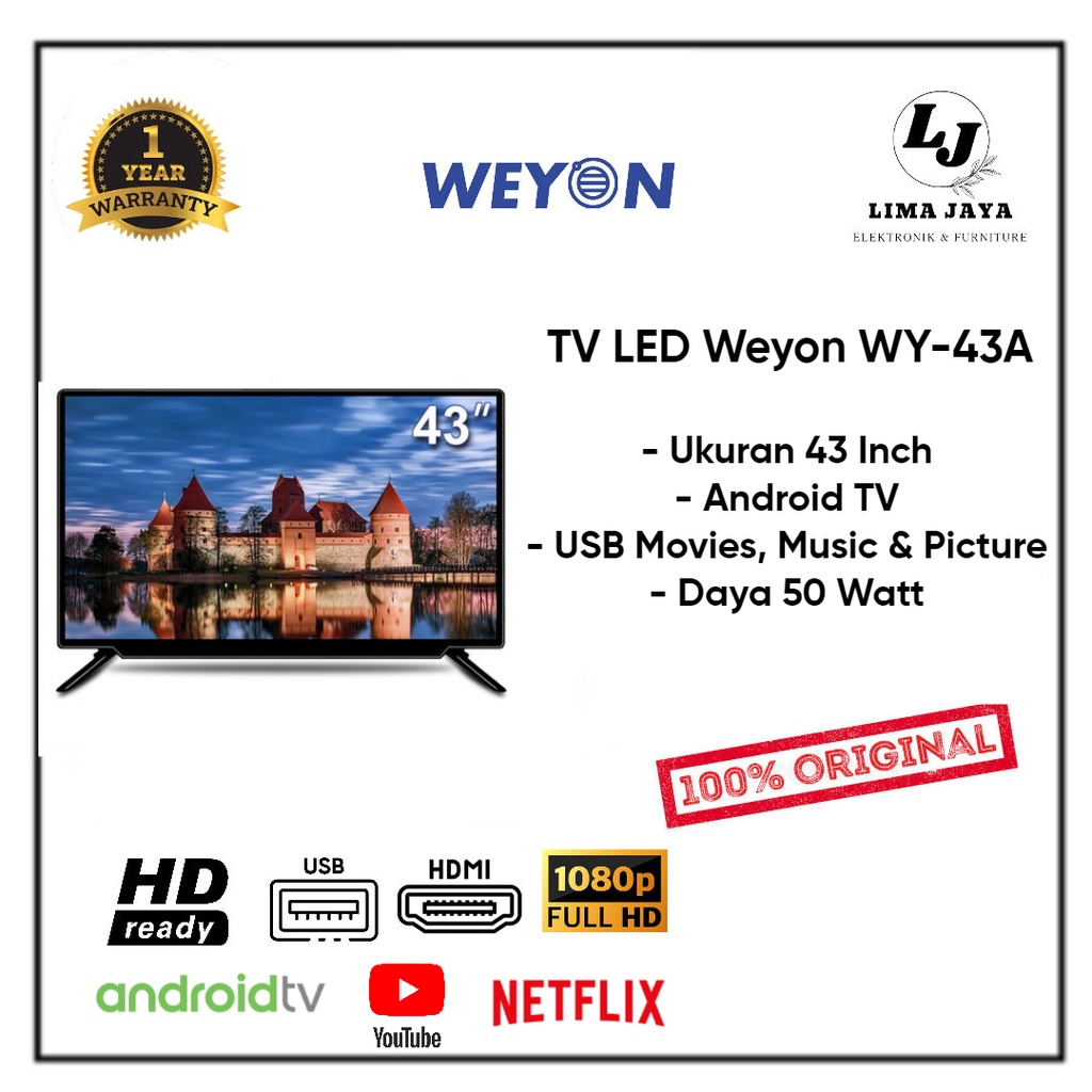 Weyon TV LED WY-43A Android TV LED Weyon 43 Inch