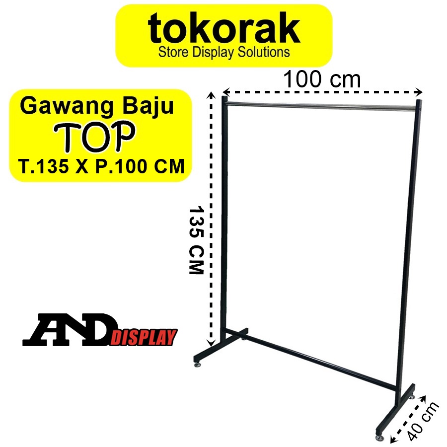 GAWANG BAJU TOP 135 CM RAK BESI GANTUNGAN GAMIS STAND HANGER JEMURAN