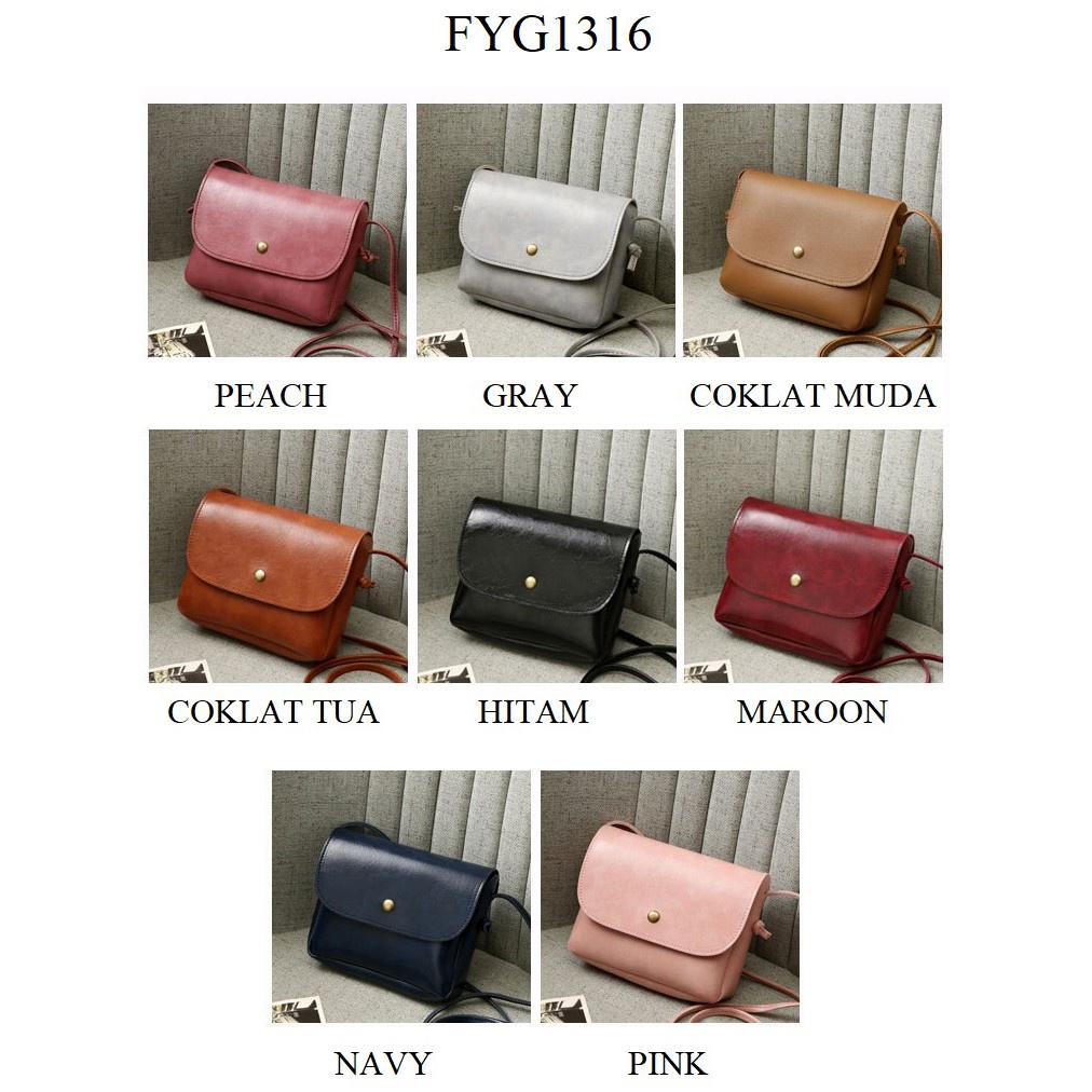 FYGALERY FYG1316 Tas Selempang Wanita Polos Sling Bag Minimalis Fashion Korea