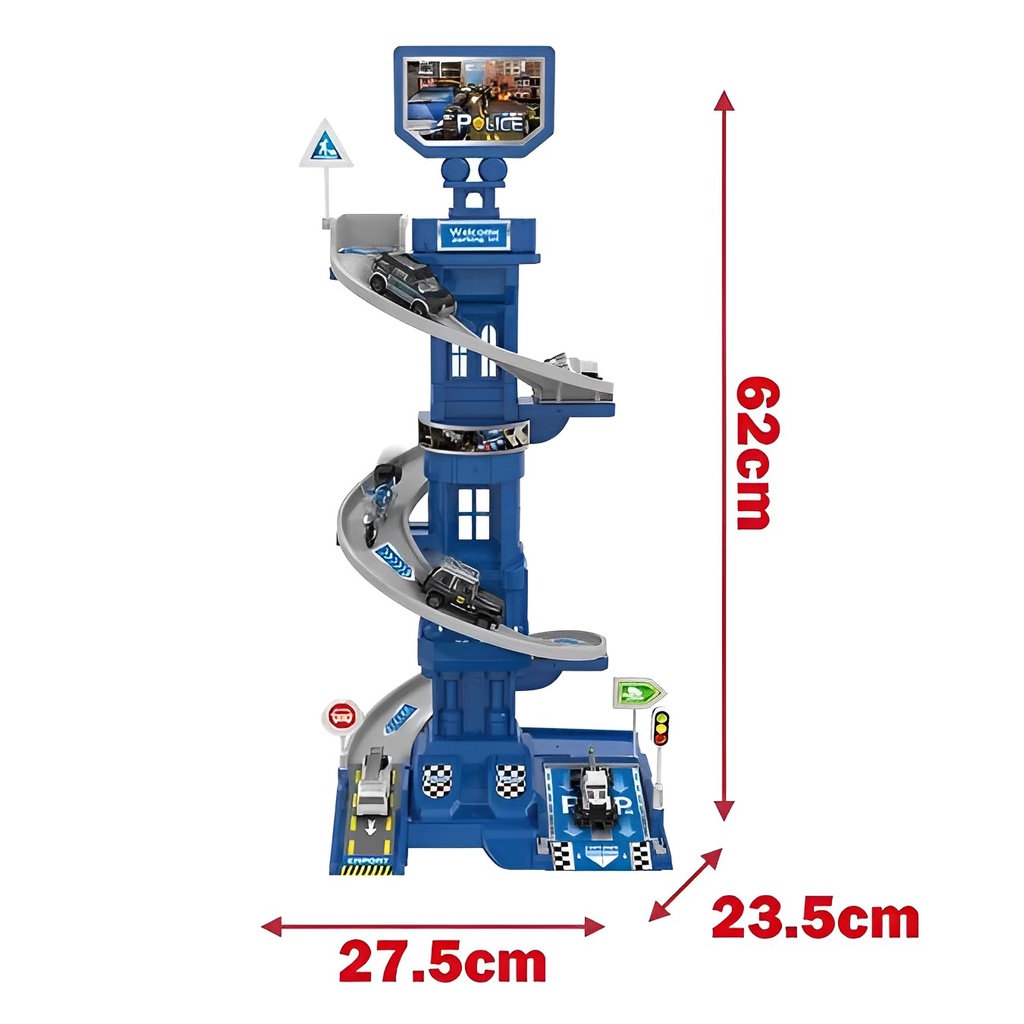 Diy Parking Lot Tower 1:64 | Mainan Anak Laki Laki Mobil Mobilan | Hadiah Ulang Tahun Anak Cowok