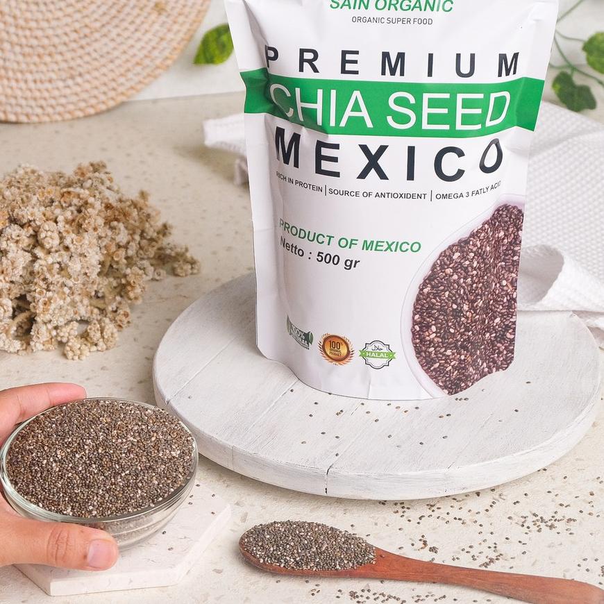 

◄ Chia Seed Organic Mexico untuk Diet Freshly 500 gram Black Cia Seed Organik fresly Biji Chia Seeds ☑