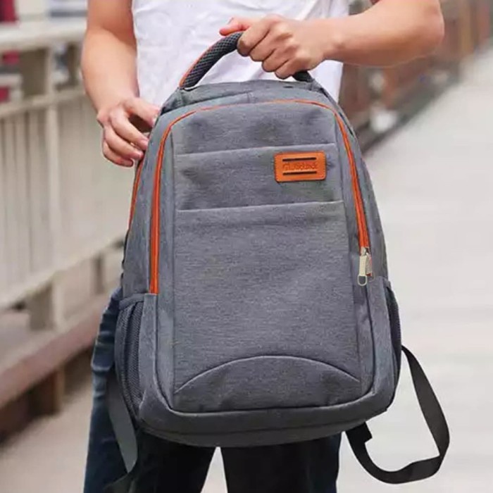 Tas Ransel Pria Tas Ransel POLO Import AMC220 Tas Pria/Wanita Backpack Import - Grey(Q7Y5) tas ranse