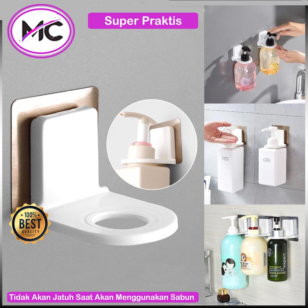 Gantungan Botol Sabun Shampo Kamar Mandi Tempel Holder Hook Sampo Tempelan Sabun Dinding Wc Gantungan Botol Sabun Cuci Tangan