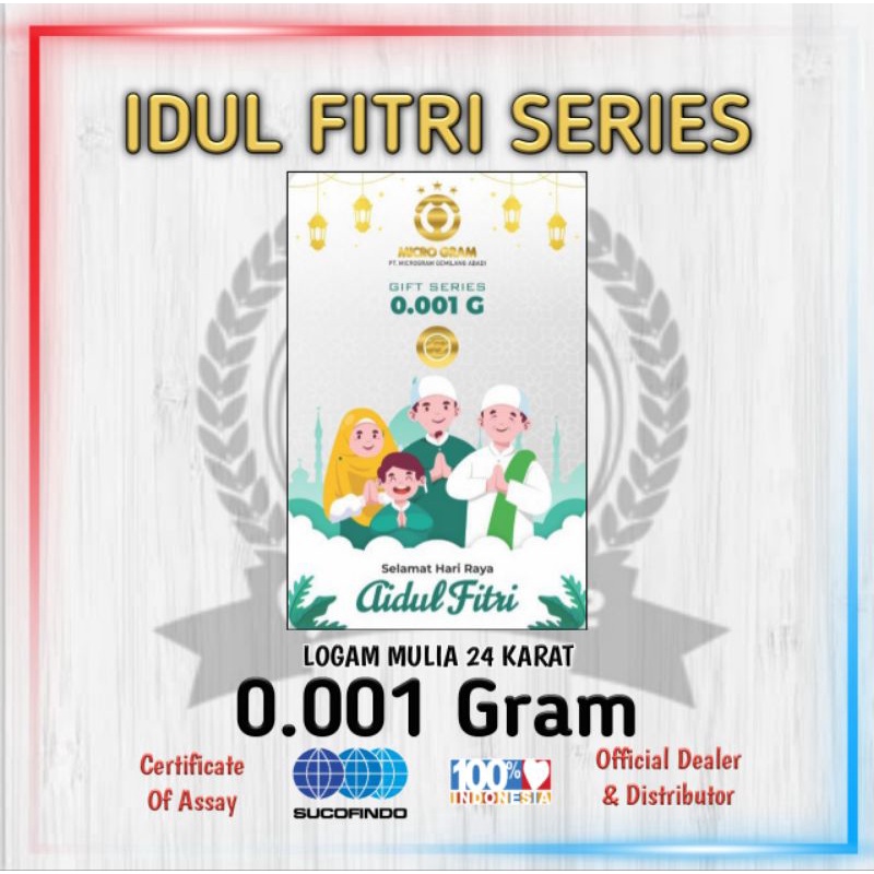 EMAS MINI 0.001 Gram Edisi IDUL FITRI / RAMADHAN Logam Mulia 24k