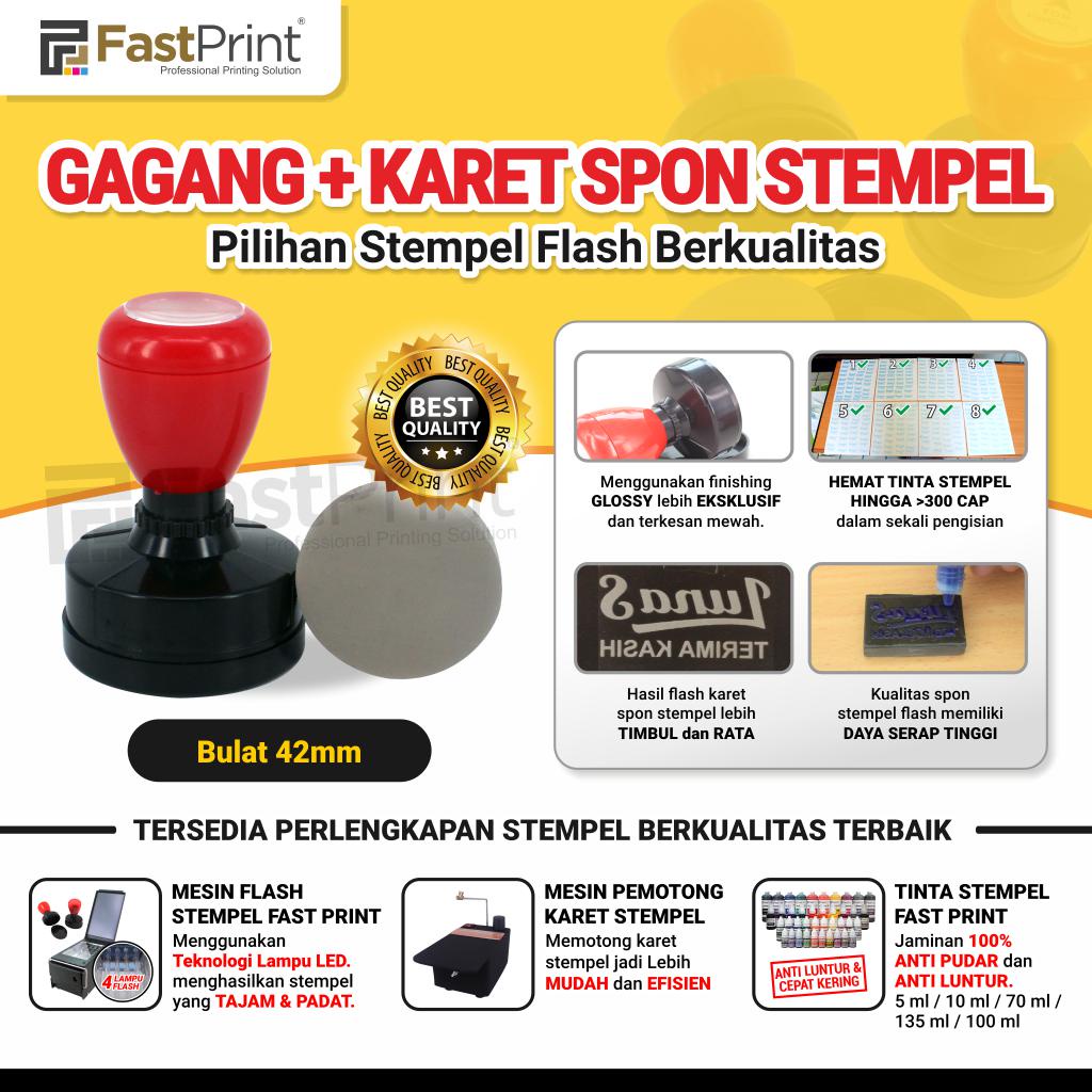 

Fast Print Gagang Stempel Flash Bulat Ukuran 42MM & Karet Spon Stempel