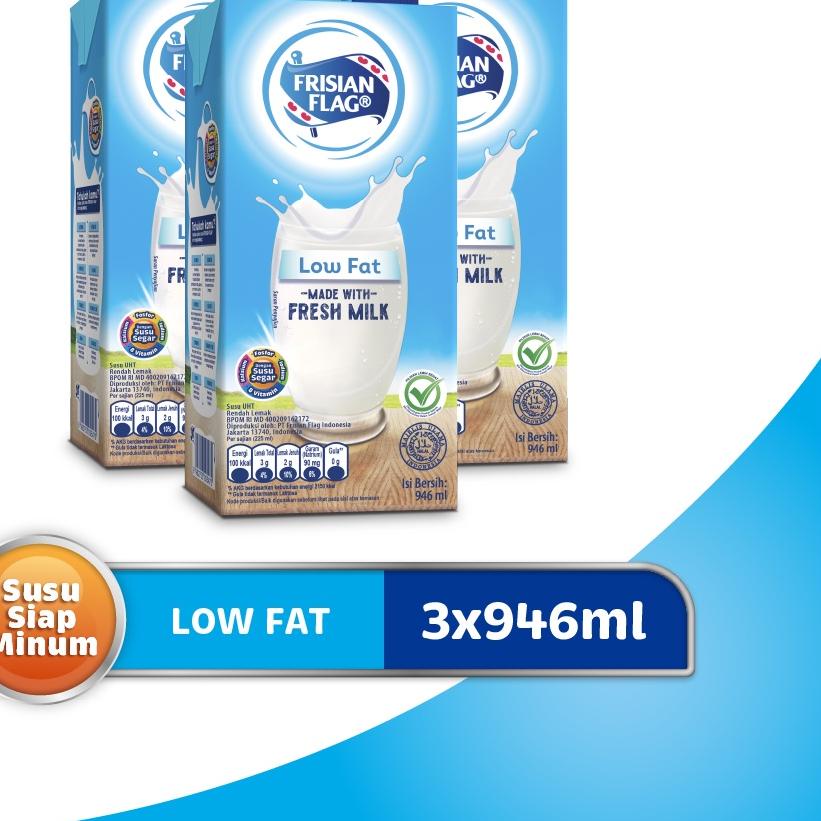 

✽ Frisian Flag Susu UHT Purefarm Low Fat 3 x 900 mL ✾