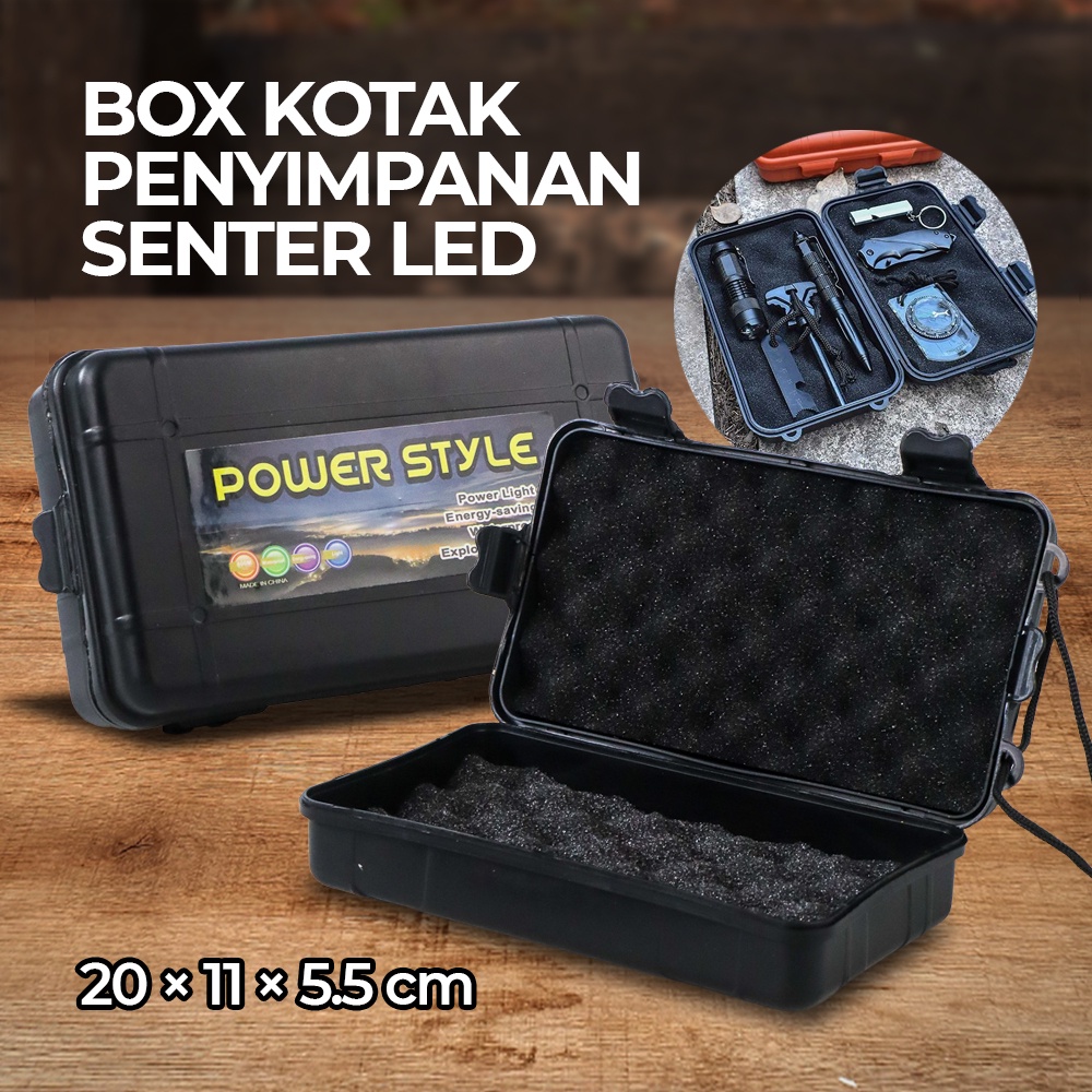 Box Kotak Penyimpanan Plastik Senter LED 20 x 11 x 5.5 cm - No.05 - Black