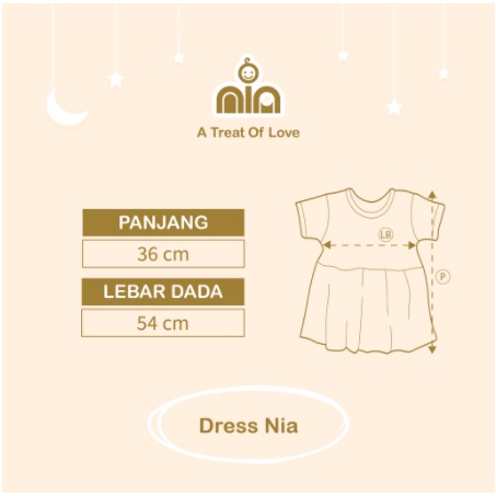 NIA BABY DRESS BUTTON - DRESS BAYI PEREMPUAN POLOS KANCING