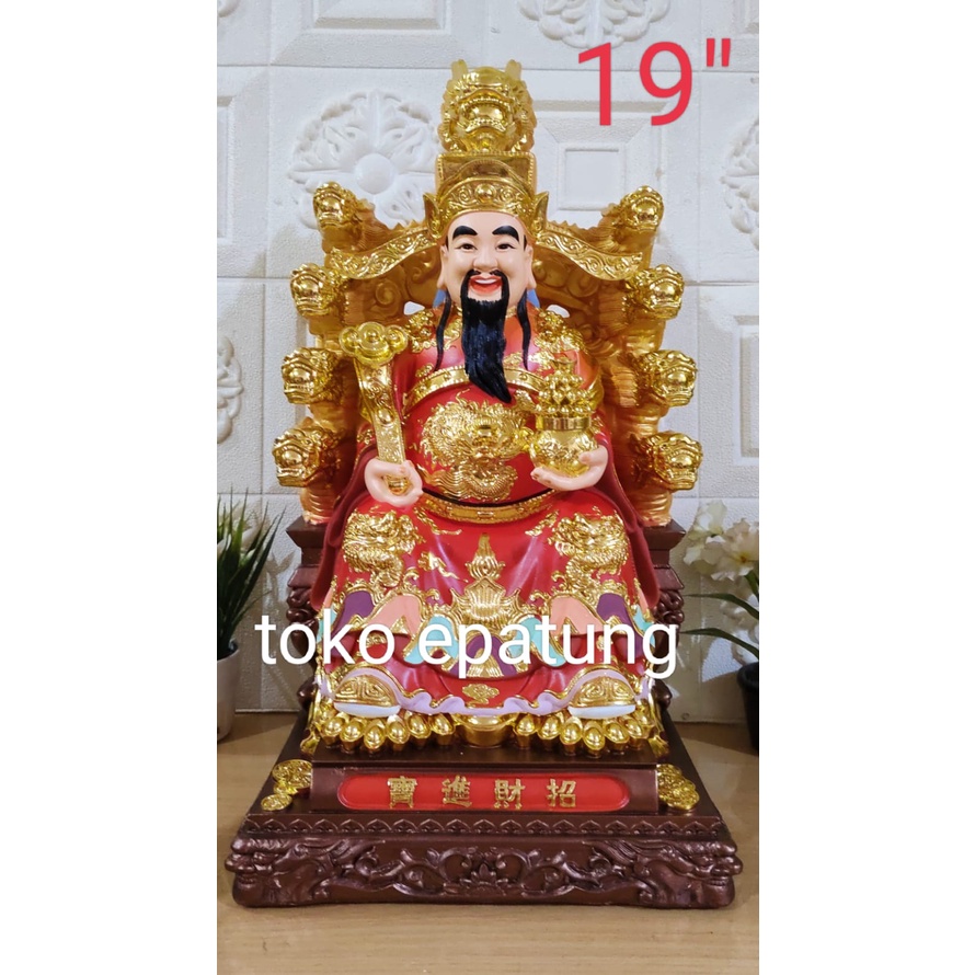 patung dewa rezeki / cai sen fiber - 19 inch - 9 - Naga