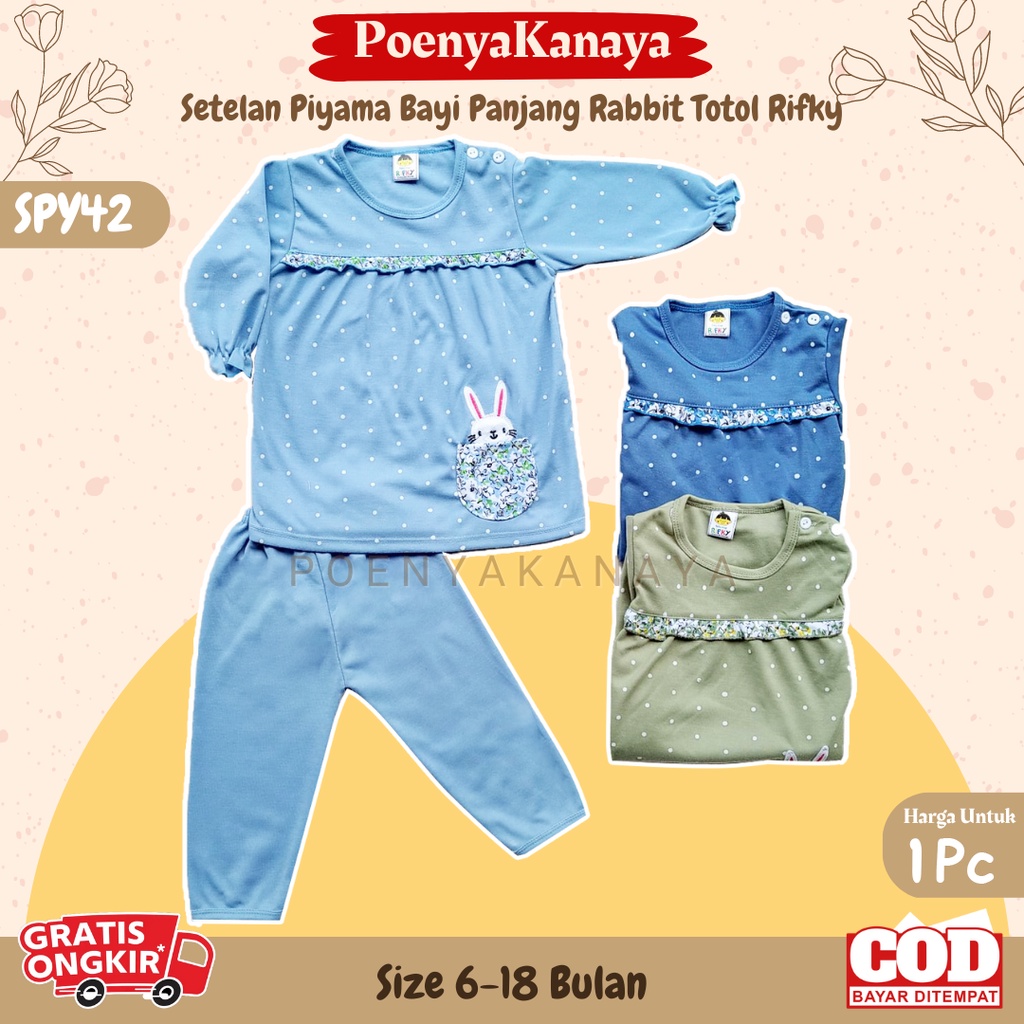 Setelan Baju Bayi Piyama Bayi Panjang Perempuan RABBIT TOTOL RIFKY 6-18 bln SPY42