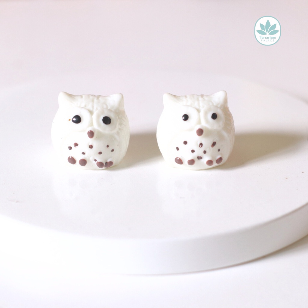 Miniatur Owl Putih Action Figure Burung Hantu Imut