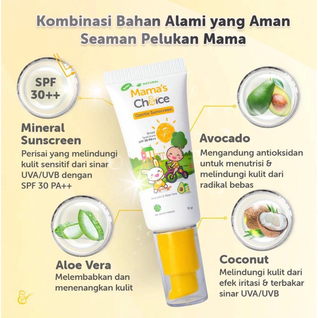 Mama's Choice Baby Gentle Sunscreen Face and Body Bayi SPF30++
