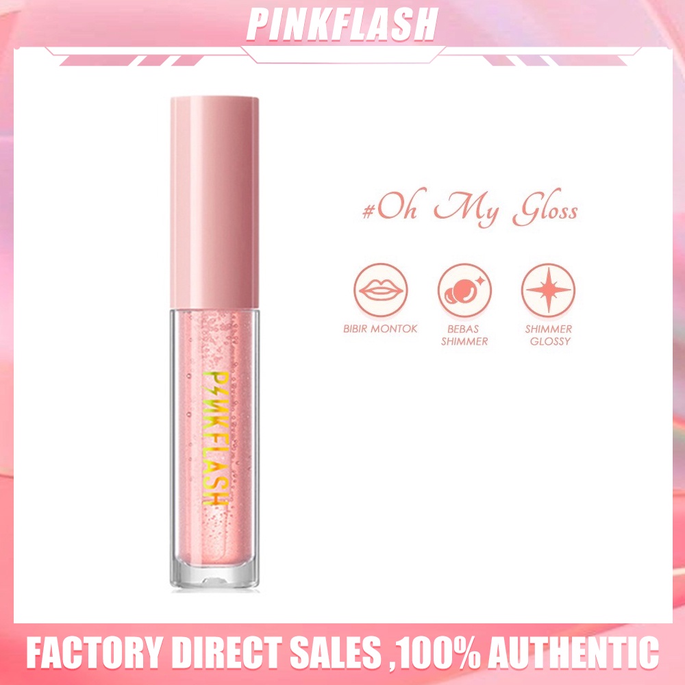 PINKFLASH OhMyGloss Kosmetik Murah Lipstik High Plumpmax Moisturising Shimmer Lip Gloss S02 1Piece Make Up Kosmetik Bibi