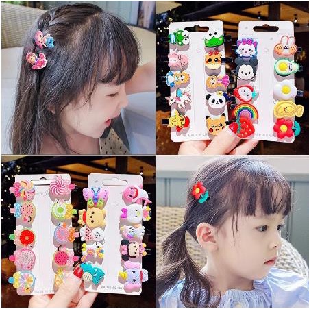 ^ KYRA ^ Jepitan Rambut Korea Aksesoris Karakter Jepit Sayang Anak Hair Pin Karet Silikon Lucu Imut