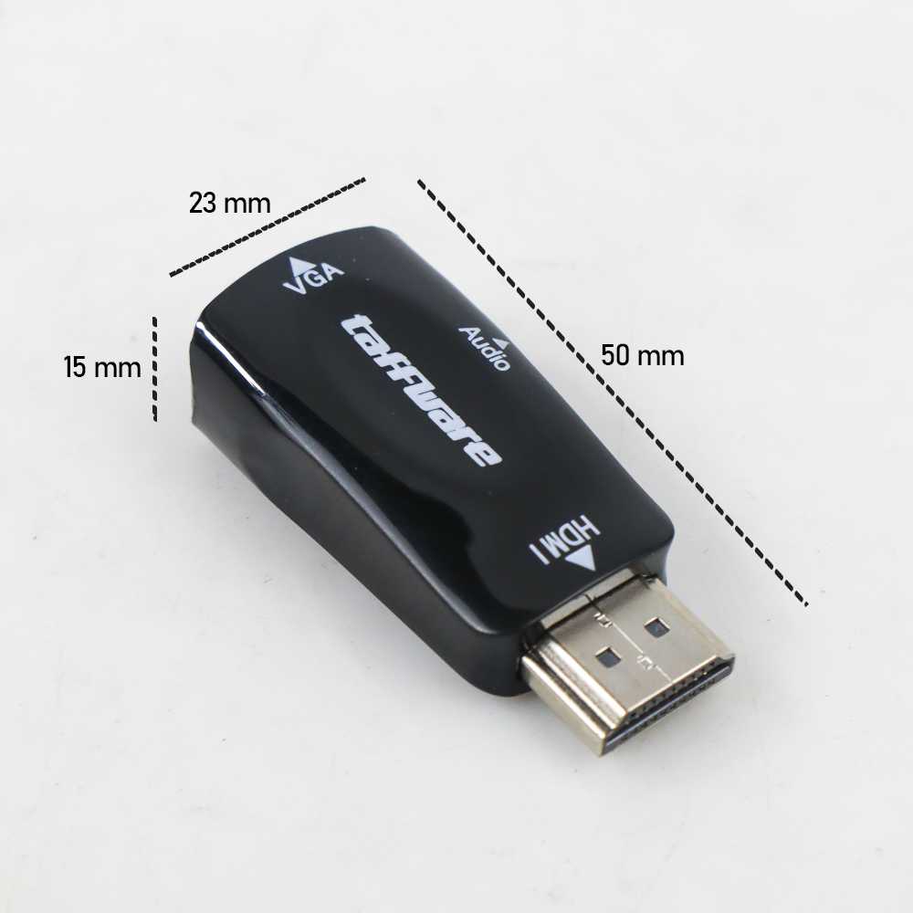 Converter HDMI to VGA with Port Audio - Full HD 1080p (Hitam )