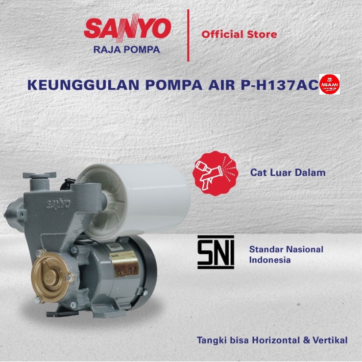 SANYO Mesin Pompa Air Sumur Otomatis- P-H137AC