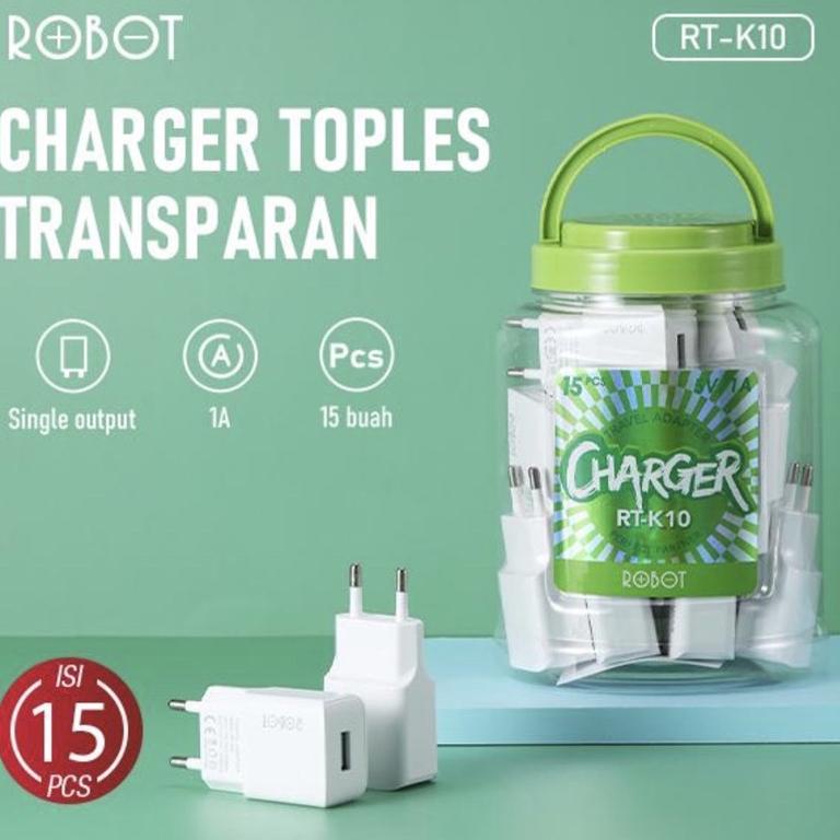 Terbaik Charger ROBOT RT-K10 1output 1A / Batok charger ROBOT RT-K10 1A ORIGINAL