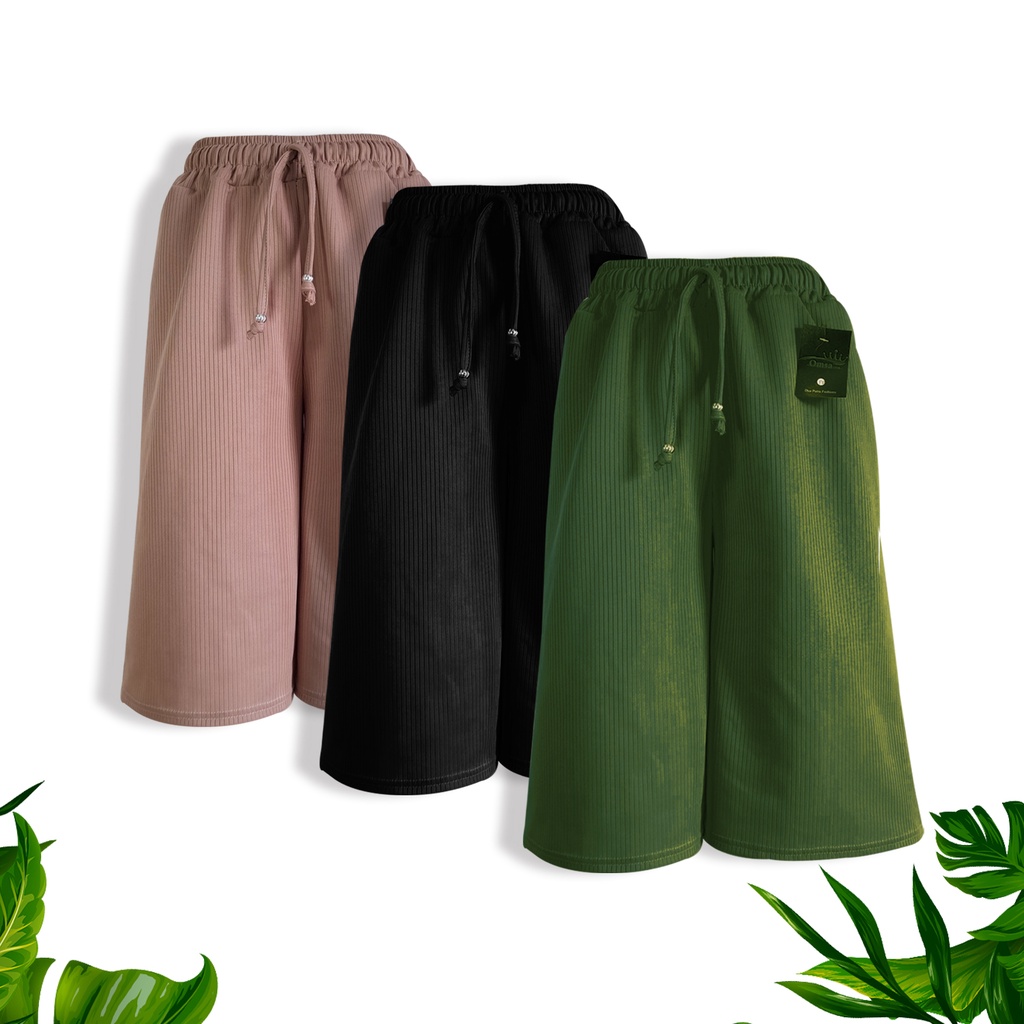 celana pendek wanita kekinian premium highwaist korean style kulot knit fashion harian santai terbaru murah