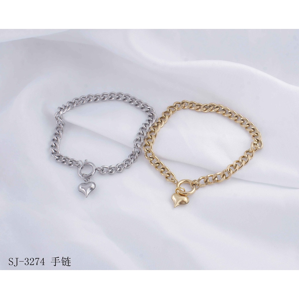 Gelang Titanium Rantai Polos Perhiasan Fashion 3274