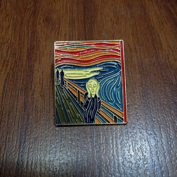 Pin Jas Enamel Pin Edvard Munch The Scream //Thriftshop Pasar Santa
