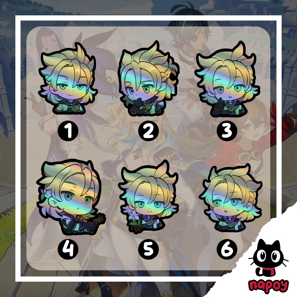 

Sticker Hologram Game Anime Albedo Genshin Impact