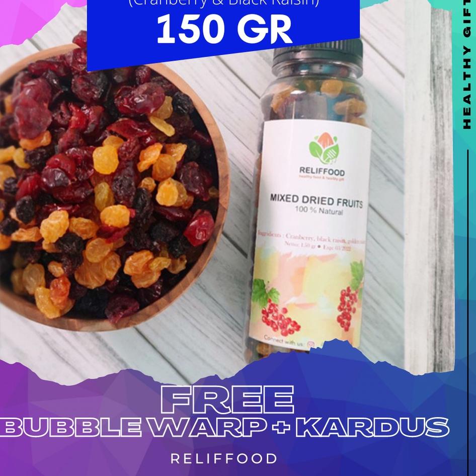 

❂ MIX RAISIN 150 GRAM (Cranberry, Black Raisin, Golden Raisin) BUAH KERING CAMPUR ✰