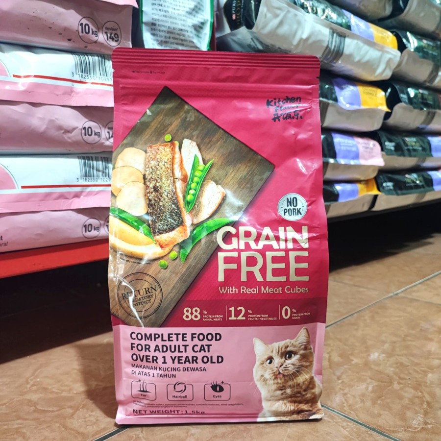 Kitchen Flavor Adult 1.5kg - Makanan Kucing KF Grain Free Adult