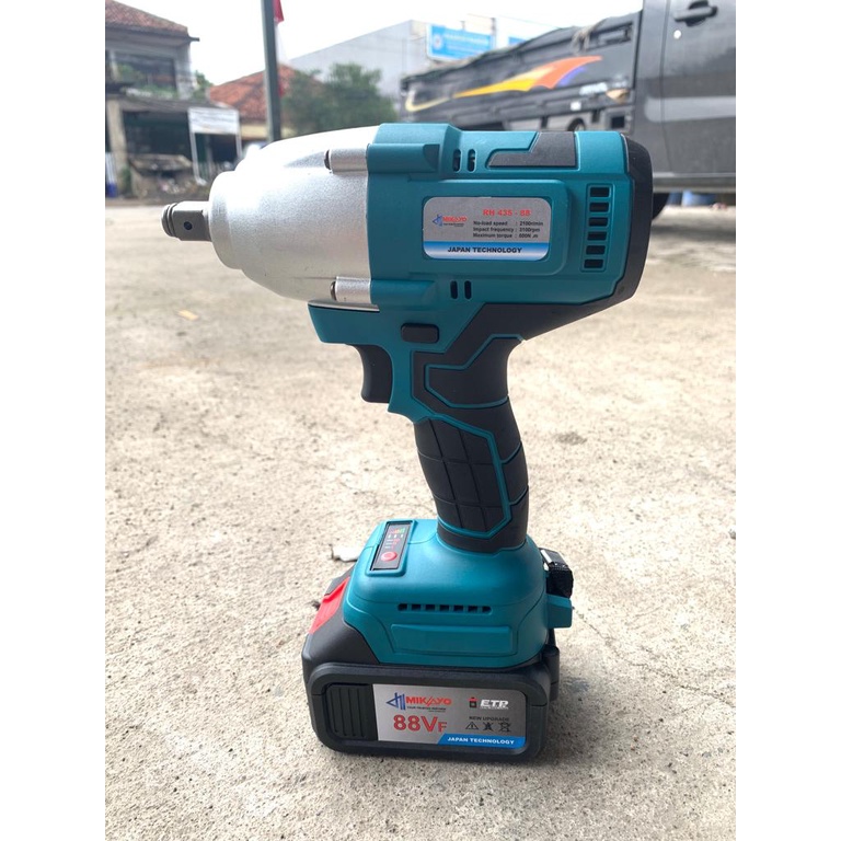 NEW PROMO!!!Mesin Cordless Impact Wrench Electric Brushless 88VF Buka Baut mobil Impact batre 600 N.m 1/2 Inch Torsi Kunci Listrik Tanpa Kabel Kunci Pas Isi Ulang Kunci Pas Fungsi Ganda Kompatibel Dengan Baterai Makita 18V.