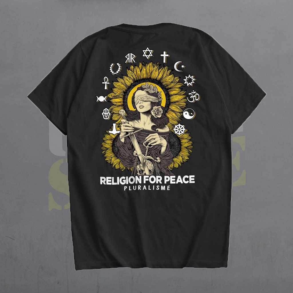 Kaos Distro Atheis PLURALISME RELIGION FOR PEACE Urban