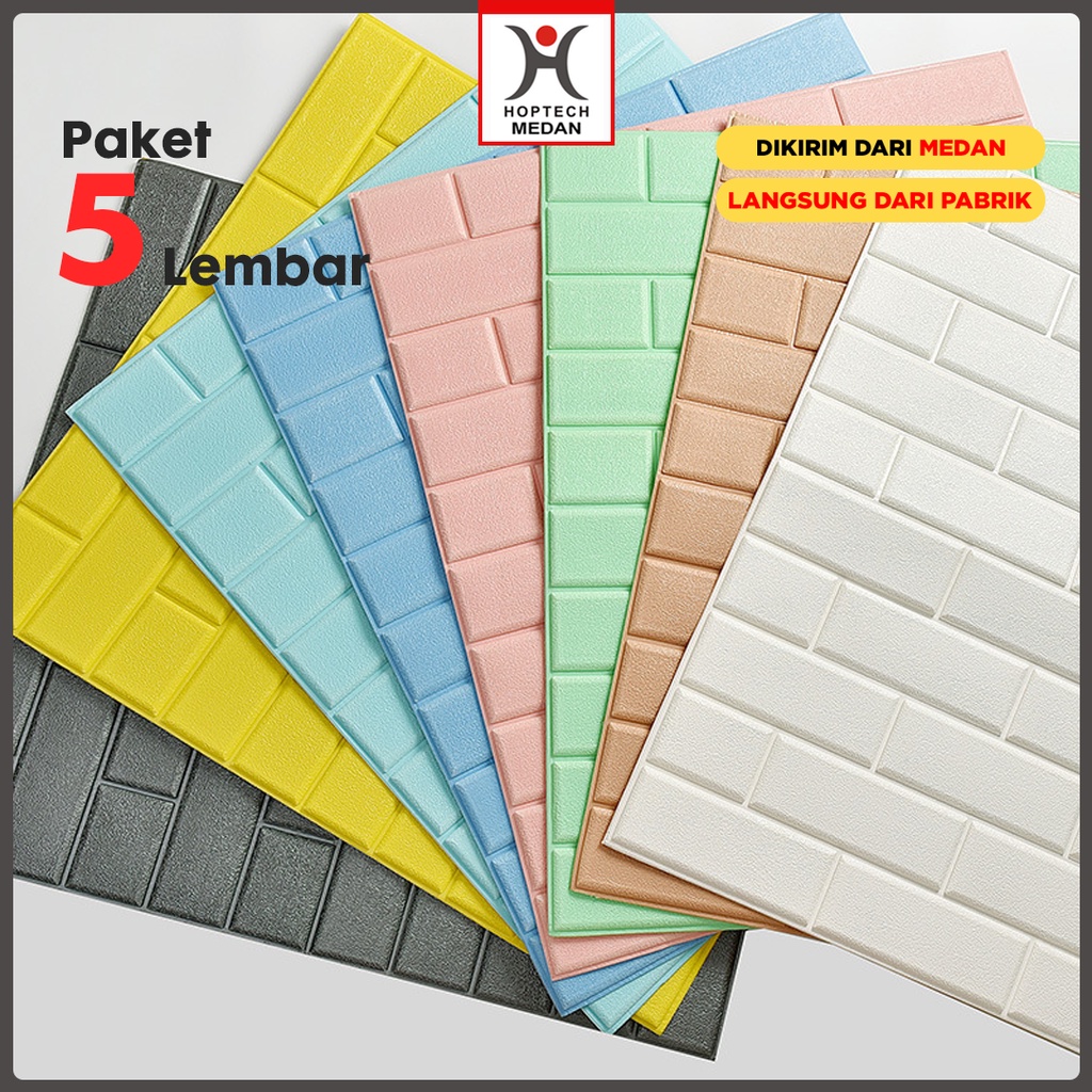 PAKET 5 PCS!!!  Wallpaper Dinding 3D Foam Motif Kulit Jeruk 70 x 77 CM