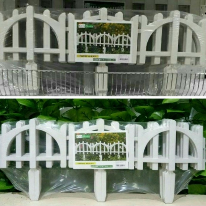 Terlaris Pagar Tanaman Plastik Isi 5 Putih/Pagar Taman Minimalis Isi 5 Kris