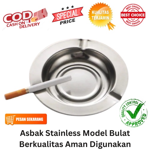 [BISA COD] PROMO Asbak Stainless Model Bulat Berkualitas Aman Digunakan Tempat Rokok Wadah Rokok Tempat Puntung Rokok Abu Rokok Murah Meriah