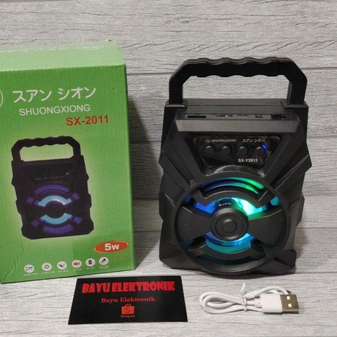 ♣ Speaker Bluetooth Portable SX-2011 Radio FM, USB, AUX ,Kartu Memori, Super Bass/Musik Box Bluetoot