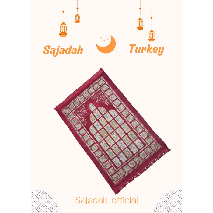 Sajadah Turki Turkey Bahan Rajut Lembut & Halus  Merah T7A5 FYP Bisa Cod Polos New product Mini Prom