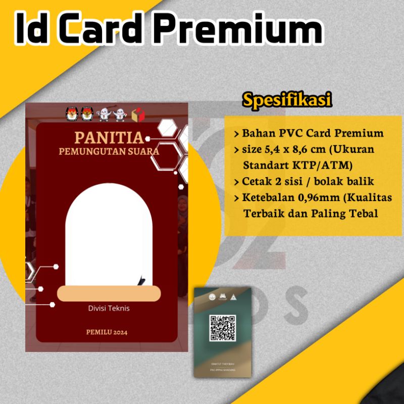 

Cetak Id Card/KTA/Kartu Pelajar/PVC PREMIUM ANTI LUNTUR KUALITAS BAGUS Custom