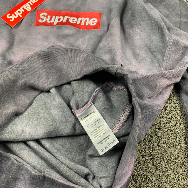 HOODIE SUPREME TIE DYE BORDIR FULL TAG LABEL CASUAL HYPE