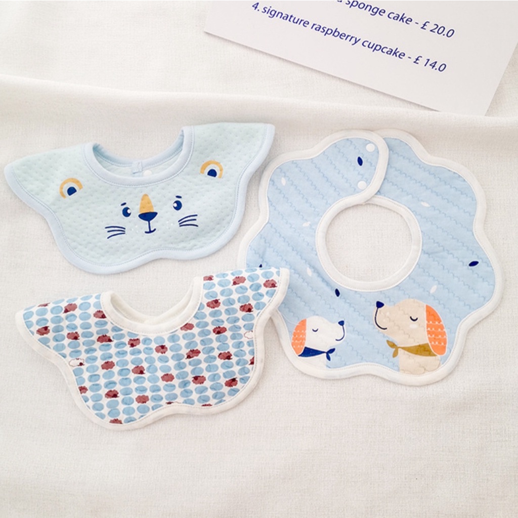 BIANCA - Bibs Anak / Celemek Anak Tadah Air Liur 3 IN 1 BLUE DOG SERIES