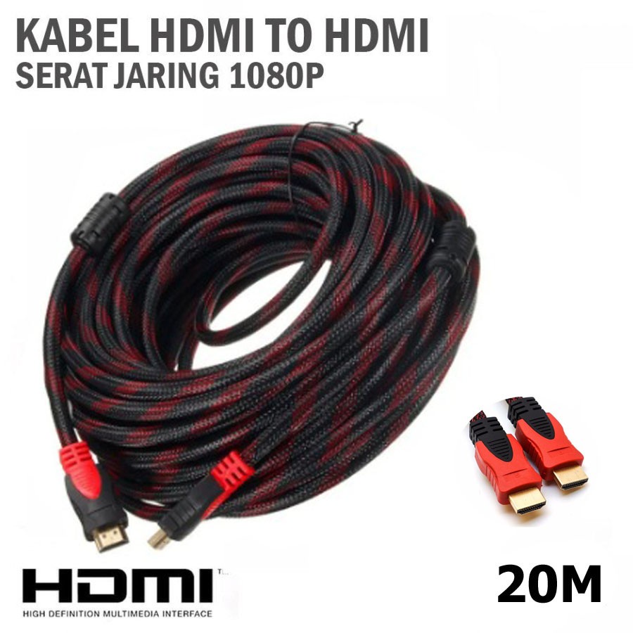 Trend-KABEL HDMI 20M SERAT JARING HDMI TO HDMI 20 M