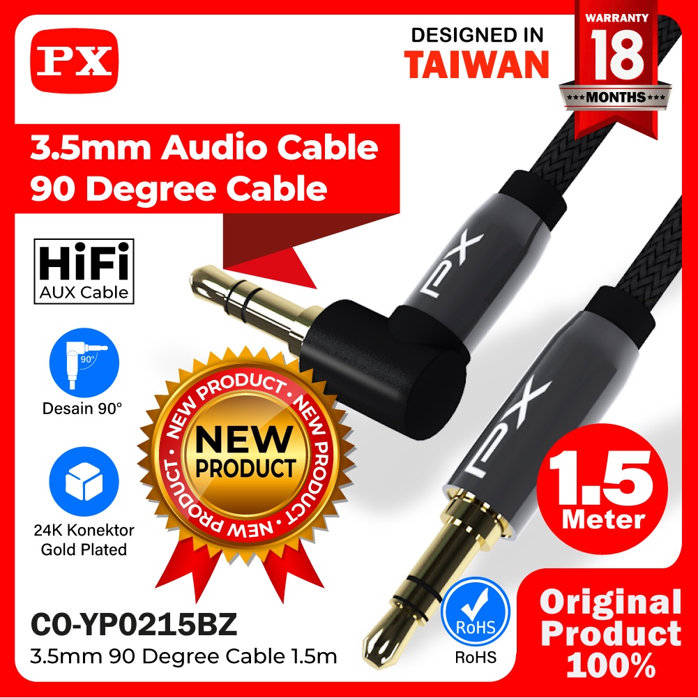 Kabel aux audio 3.5mm male to male speaker 1.5 Meter PX CO-YP0215BZ