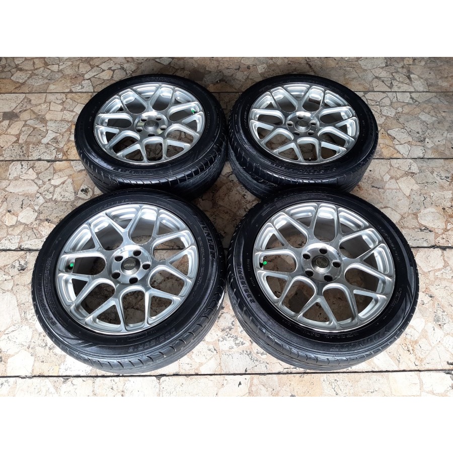 VELG MOBIL RACING SSW RING 18 LEBAR 8 LUBANG BAUT PCD 5X114 + BAN DUNLOP 235 50 R18