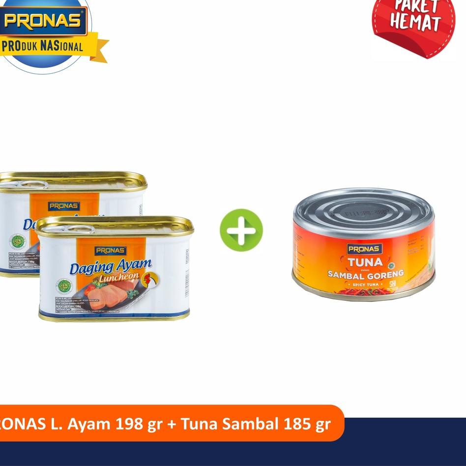 

☚ PRONAS Paket Chiken Luncheon 198g (2pcs) + Tuna Sambal 185g (1pcs) ◊
