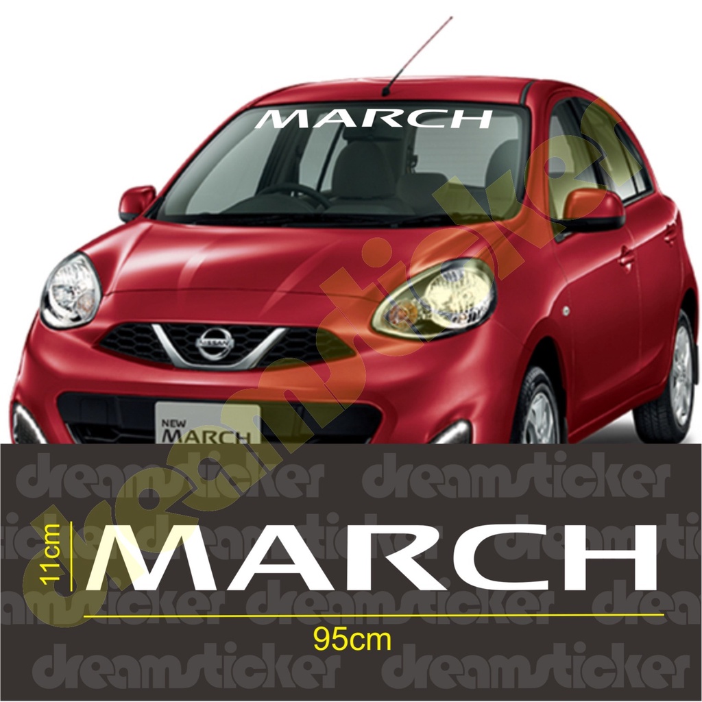 Sticker Stiker Kaca Depan Mobil Nissan March Windshield