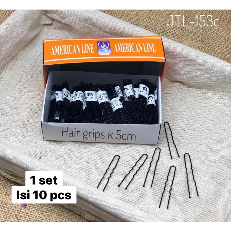 jepit rambut hair grips bobby pin U isi 10 pcs klip rambut