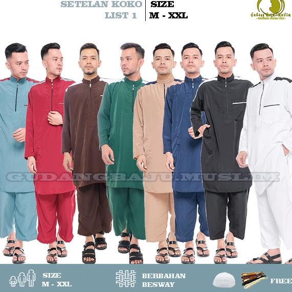 TERLARIS Setelan Koko Gamis Pakistan Pria Dewasa Terbaru / baju koko dewasa / koko dewasa / setelan 