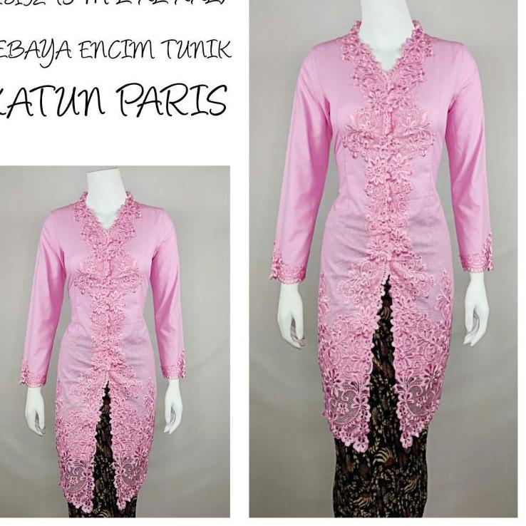 Ω Indah KEBAYA ENCIM TUNIK MODERN LENGAN PANJANG BORDIR SENADA KATUN PARIS KEBAYA WISUDA KEBAYA KATU