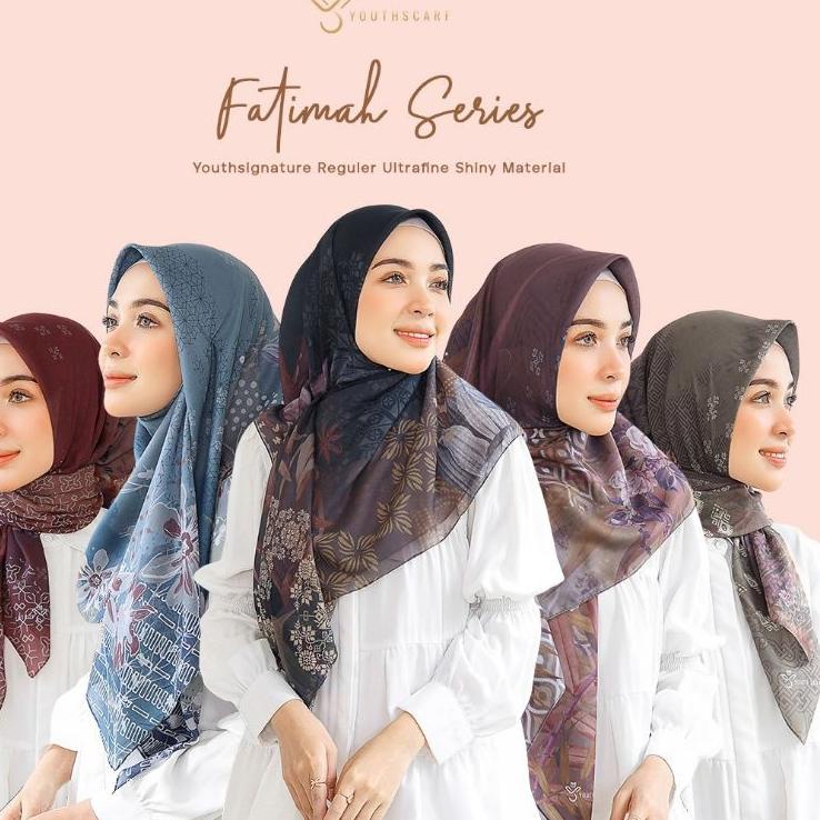♧ Youthscarf - ( FATIMAH SERIES) - Hijab printing - Hijab segiempat voal - Voal Ultrafine - Hijab be