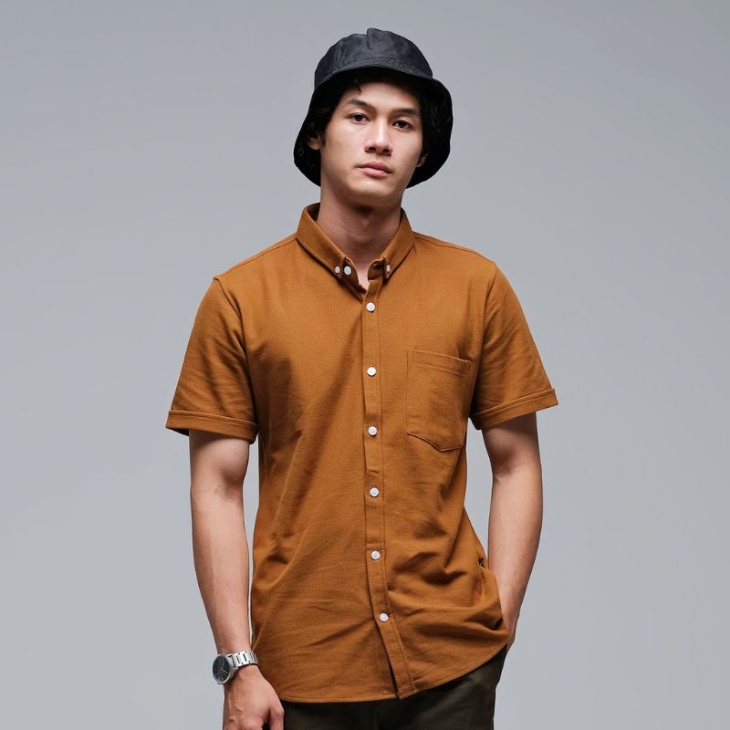 KEMEJA JB SHORT SLEEVE PSY LIGHT BROWN