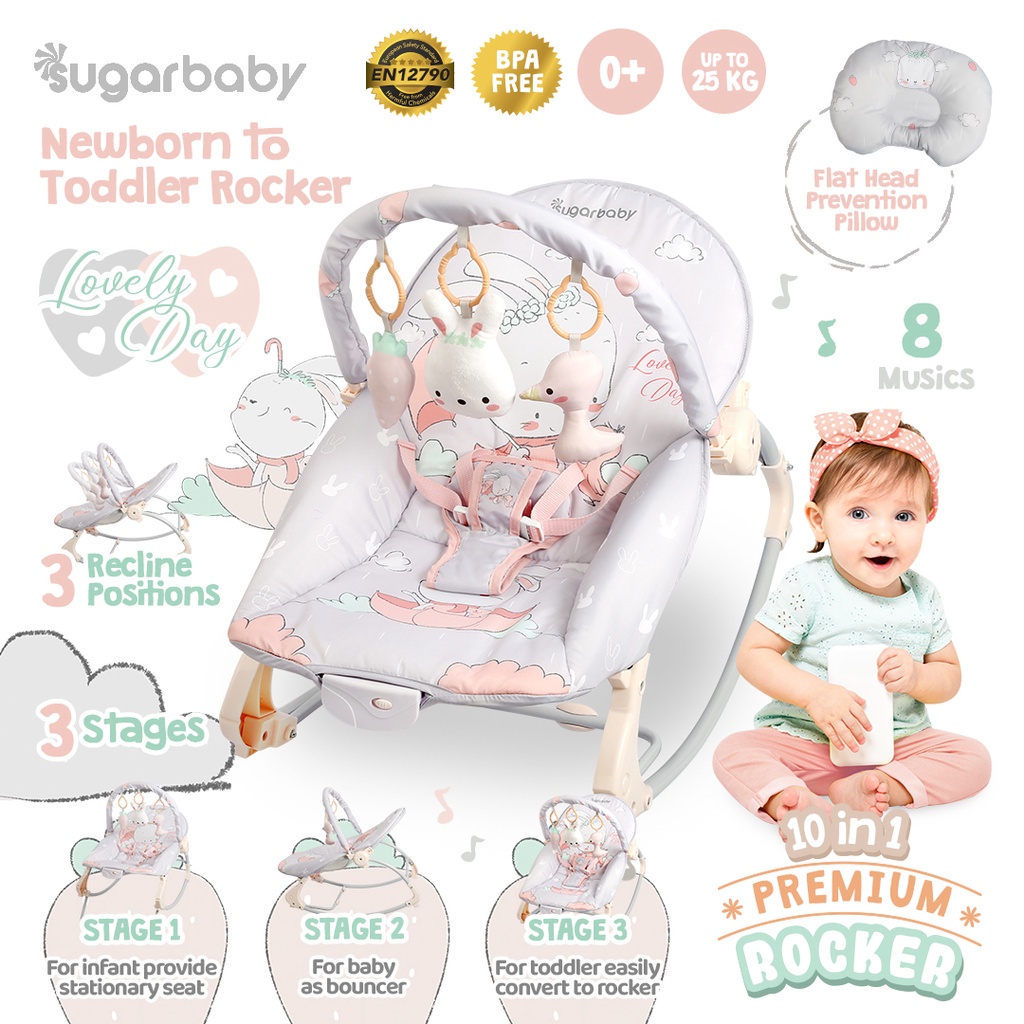 Sugar Baby New Premuim Bouncer 10 in 1 / Bouncer Bayi Premium Sugar Baby 10 in 1