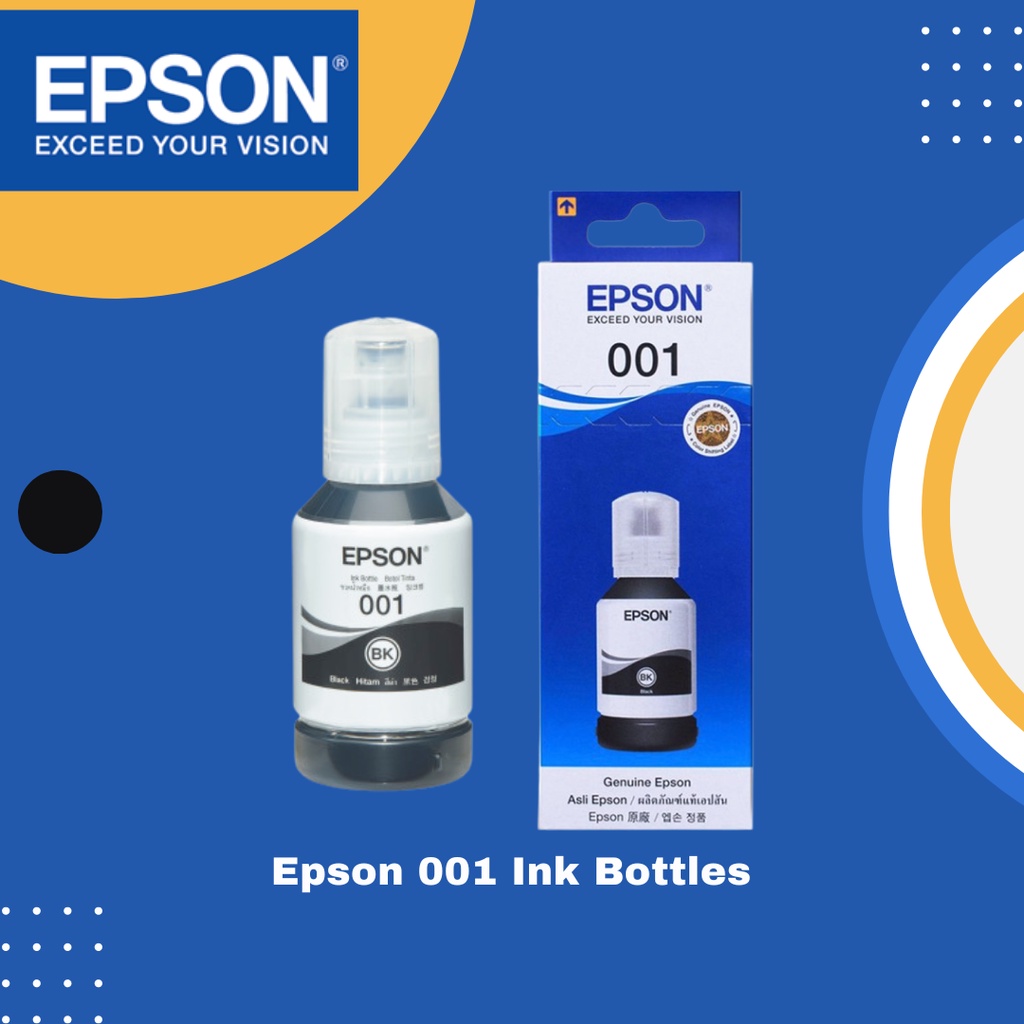 Jual Tinta Epson Printer Ink Refil 001(T03Y1) Black/Hitam Original